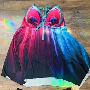Vibrant Gradient swim Set - Pink, Blue, and Black